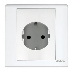 Schuko Socket 16A White For 3X3 Box