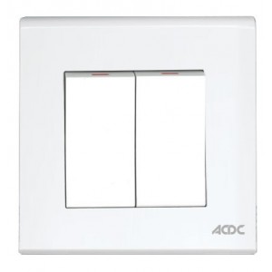 2 Lever 1 Way Switch 10A White For 3X3 Box