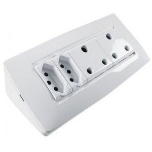 16A 2x N-TYPE SA + 2x SA 16A SOCKET OUTLET DESKTOP CNTRL WH