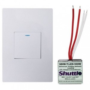 1 LEVER PUSH BUTTON &amp; 500W DIMMER 2X4 WHITE ORION PRE-ASS.