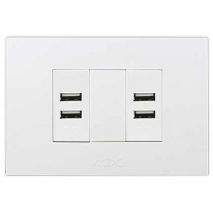2X 2.1A USB Charger Outlet 2X4 White Orion PRE-ASS.