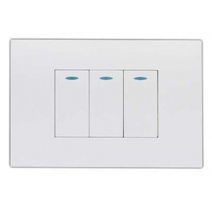 3 Lever 1 Way Switch 2X4 White Orion PRE-ASS.