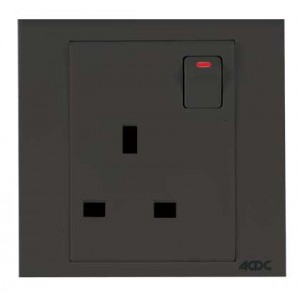 1X13A 3PIN Uk Switched 3X3 Socket Slate Orion