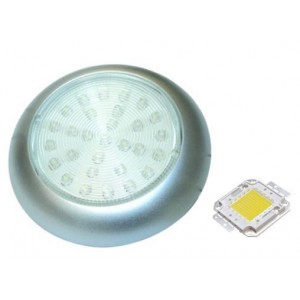 Yellow 230V S/STEEL LED Lamp 78.5MM Dia.