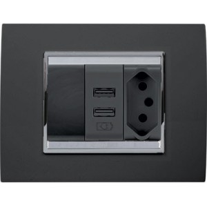 1 New Sa Sw Socket + USB 2-1A Kit Chorus Lux Black