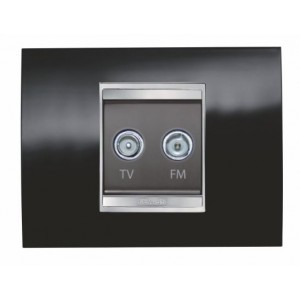 Tv+fm Sockets Chorus Lux Kit Toner Black