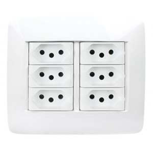 Chorus 4X4 Socket Outlet 6X N-TYPE 16A Sa Black