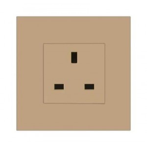 1X 13A Britsh Socket Outlet 3X3 Champagne Orion PRE-ASS.