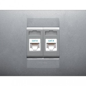 2x RJ45 CAT 6 UTP SOCKET KIT CHORUS ONE TITANIUM