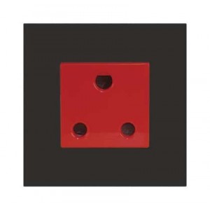 1X Dedicated 16A Sa Socket 3X3 Black Orion PRE-ASS.