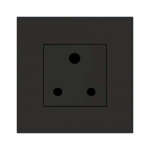 1X Sa 16A Socket Outlet 3X3 Black Orion PRE-ASS.