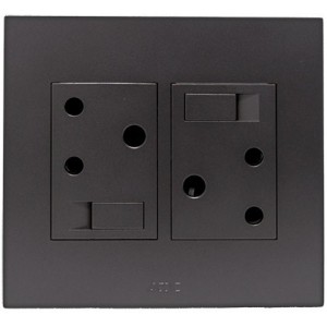 2X 16A Switched Socket Outlet 4X4 Slate Orion PRE-ASS.