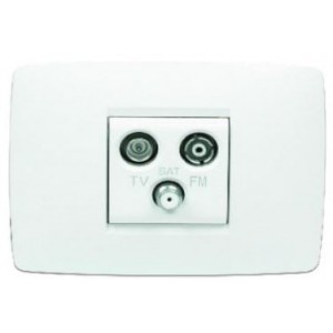 Tv+fm+sat Sockets Chorus One Kit White