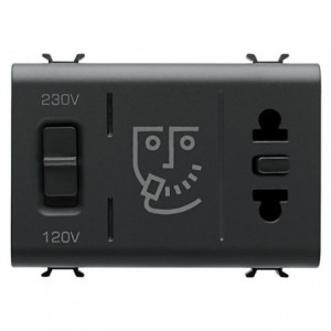Chorus 3M 230V Shaver Socket Outlet Black