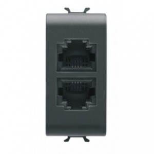 Chorus 1M RJ11 Double Outlet Telephone Connection Black