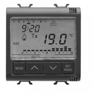 Chorus 2M 230VAC Timer Thermostat Black
