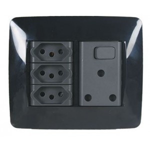 Complete 4X4 Socket Outlet 2P+E 16A Old +new Black