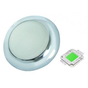 Green 230V S/STEEL LED Lamp 74MM Dia.