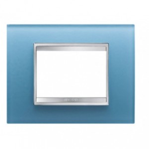 Chorus Lux 3-GANG Cover Plate Glass Aquamarine