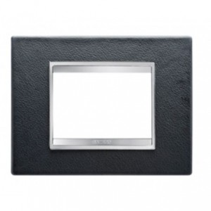 Chorus Lux 3-GANG Cover Plate Black Leather