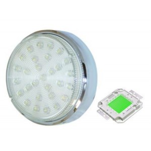 Green 230V S/STEEL LED Lamp 78.5MM Dia.