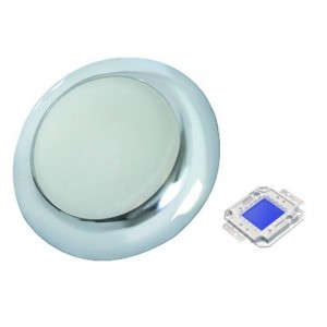 Blue 230V S/STEEL LED Lamp 74MM Dia.