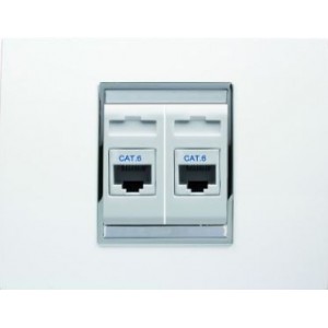 2x RJ45 CAT 6 UTP SOCKET KIT CHORUS LUX WHITE