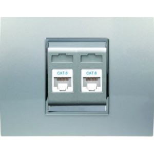 2x RJ45 CAT 6 UTP SOCKET KIT CHORUS LUX TITANIUM