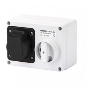 16A 3P+E 500V Sur.hor.int.soc IP44 7H