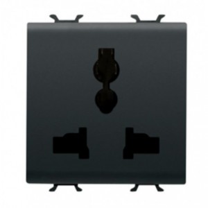 Chorus 2M MULTI-STD Socket Module 2P+E-250/125VAC Black