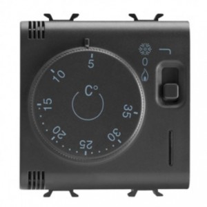 Chorus 2M 230VAC Dial Opperated Thermostat Black