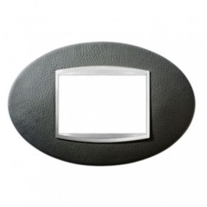 Chorus Art 3-GANG Cover Plate Black Leather