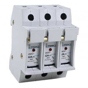 3P 10 x 38 FUSE HOLDER 32A 500V WITH LED