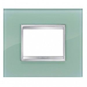 Chorus Flat Plate 3-GANG Soft Green Glass