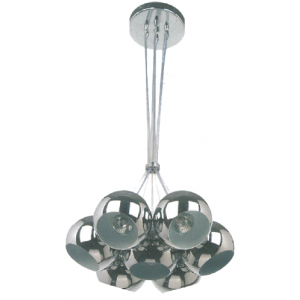 230V 7X60W E14 PENDANT STEEL &amp; ALUMINIUM WHITE