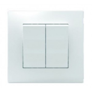 2 Lever 2 Way Switch 10A White For 3X3 Box
