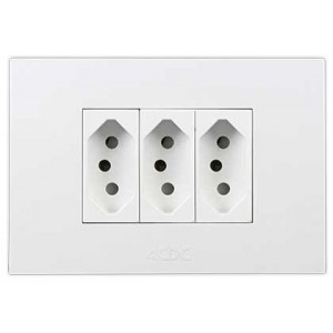 3X N-TYPE 16A Socket Outlet 2X4 White Orion PRE-ASS.