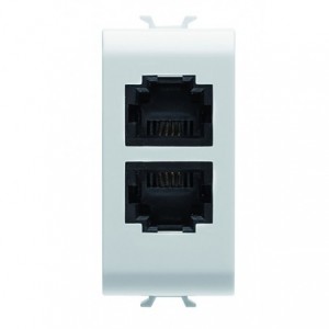 Chorus 1M RJ11 Double Outlet Telephone Connection White