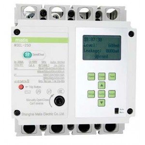 100-250A 3P+N 35KA Smart Mccb With 50-800MA Earth Leakage