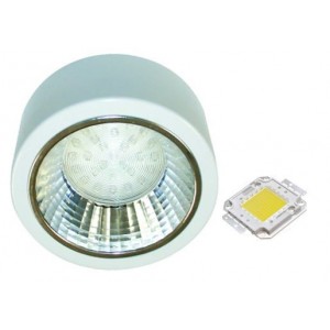Yellow 230V S/STEEL LED Lamp 132MM Dia.