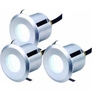 RED 230V 3xLED ALUM. LIGHT KIT 59mm DIA IP65 / SET