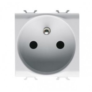 Chorus 2M 2P+E French 16A 250V Socket Satin White