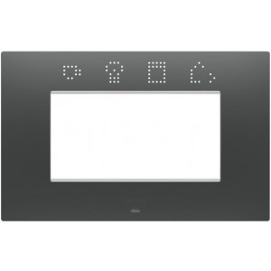 Ego Smart Plate Technopolymer 4 Gang Satin Black