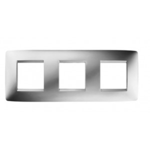 INTERNATIONAL 3x3 ONE COVER PLATE 2+2+2 GANG HORIZ CHROME