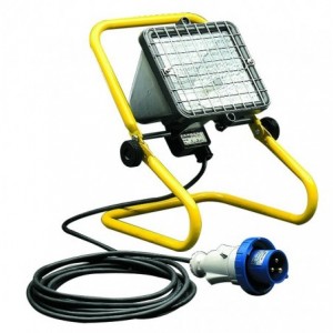 Die Cast Qi Flood 500W On Yellow Stand