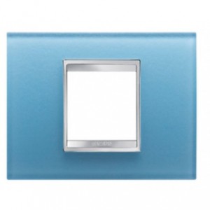 Chorus Lux 2-GANG Cover Plate Aquamarine Glass