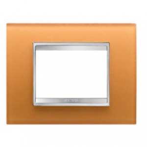Chorus Lux 3-GANG Cover Plate Glass Ochre
