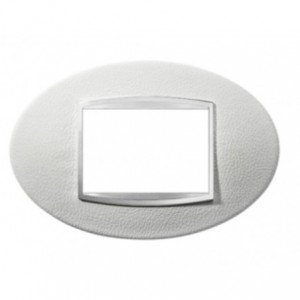 Chorus Art 3-GANG Cover Plate White Leather