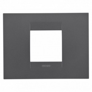 Geo Plate 2-GANG Satin Black