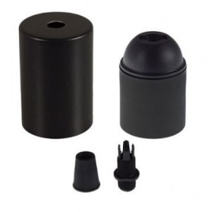 E27 Black Metal Lamp Holder Kit For Pendants